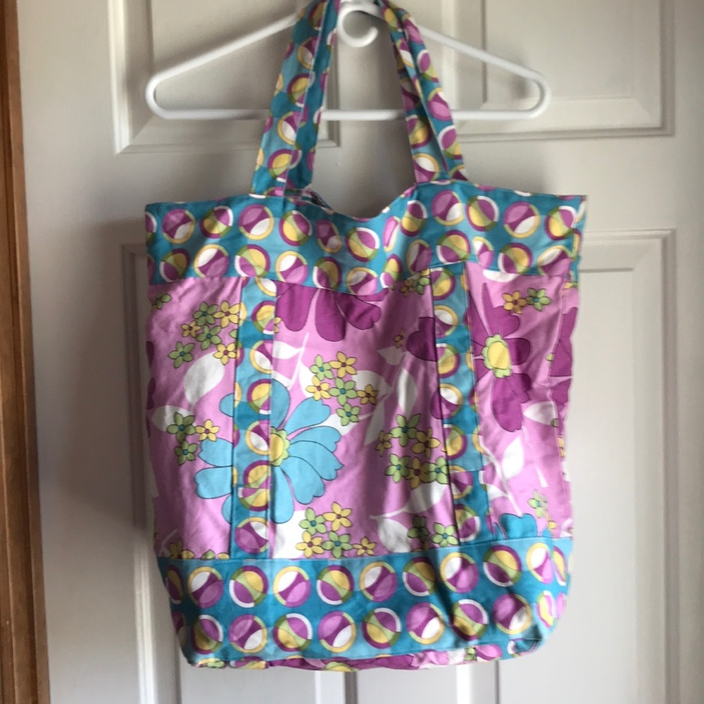 Big pool bag! Purples and pinks and blues!
